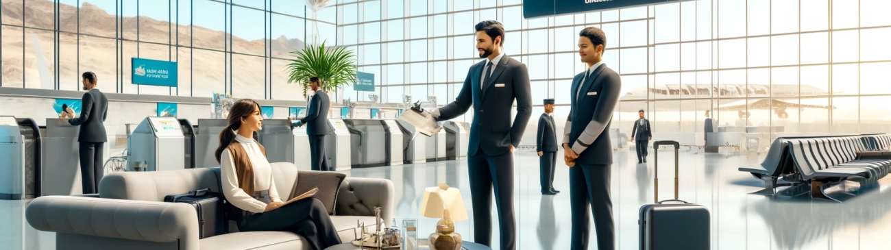 Служба встречи и приветствия при прилете и отъезде из аэропорта Маската